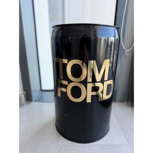 Tom Ford Oversized Black Metal Barrel Candle Decor Statement Piece